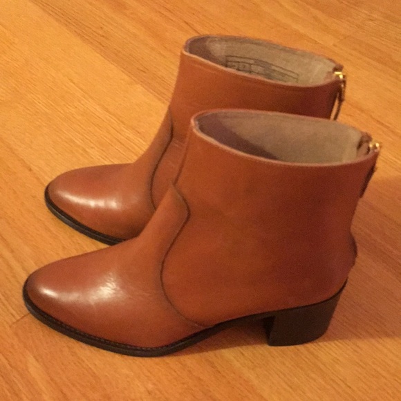 Antonio De Faria Gorgeous Leather Boots Camel Color Made in Portugal •SZ 9• NEW - Picture 2 of 7